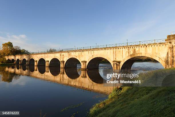 france, burgundy, digoin, canal bridge over river loire - saone et loire stock pictures, royalty-free photos & images