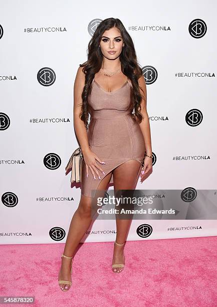 YouTube personality Nazanin Kavari arrives at the 4th Annual Beautycon Festival Los Angeles at the Los Angeles Convention Center on July 9, 2016 in...