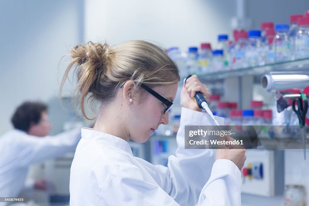 Young scientist working in a lab