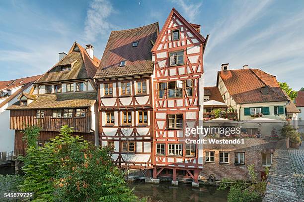 germany, baden-wuerttemberg, ulm, half-timbered houses at river blau - ulm stock pictures, royalty-free photos & images