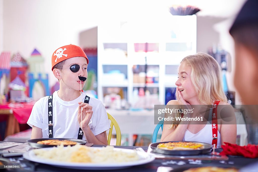 Children dressed up as pirates having fun on a party