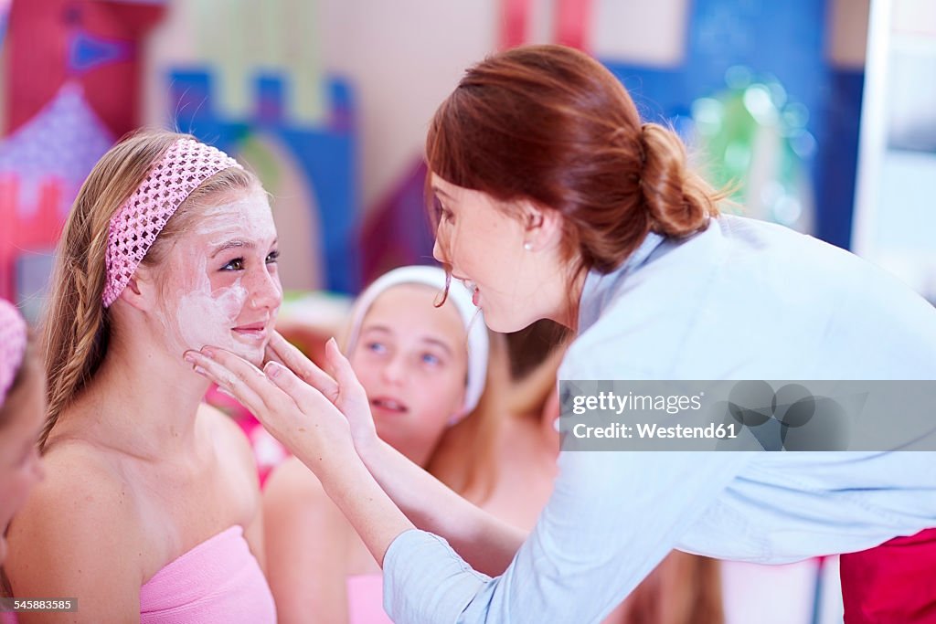 Girl on a beauty farm receiving beauty treatment