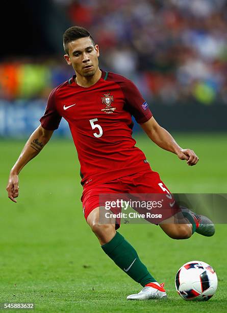 Raphael Guerreiro of Portugal in action during the UEFA EURO 2016 Final match between Portugal and France at Stade de France on July 10, 2016 in...