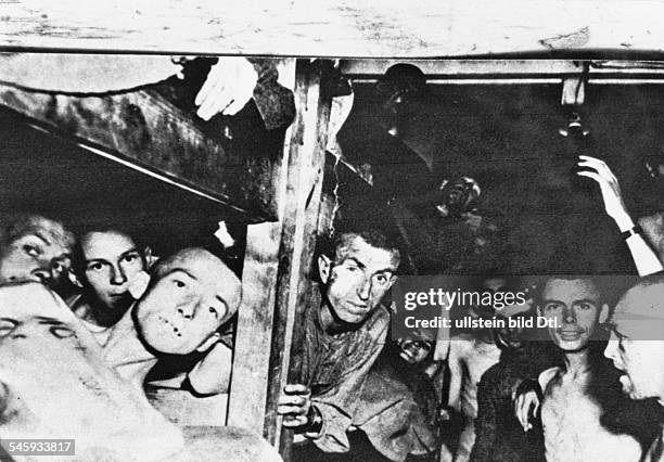 Germany. Third Reich. NS era. Persecution of Jews. Holocaust. Concentration Camp Mauthausen. Prisoners after liberation. Ward of the so-called...