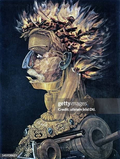 Paintings Arcimboldo, Giuseppe *1527-1593+ Painter, Italy painting 'The Fire' - 1566