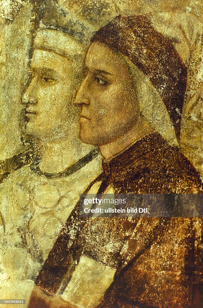 Middle Ages Mural paintings & frescos Dante Alighieri May / June 1265-13.09.1321+ Poet, Italy portrait / fresco by Giotto (1266-1337) Florence - 13th century