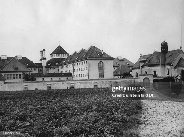 Ansicht der Festungshaftanstalt in Landsberg am Lech, in der die am Putsch vom 09. November 1923 Beteiligten nach ihrer Verurteilung eingeliefert...