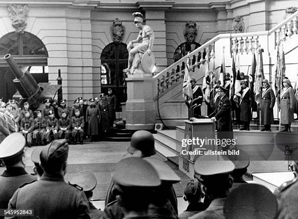 Festivities in the Zeughaus, in the first range: Adolf Hitler, Hermann Göring, Erich Räder, Walther von Brauchitsch, Wilhelm Keitel, Wilhelm...