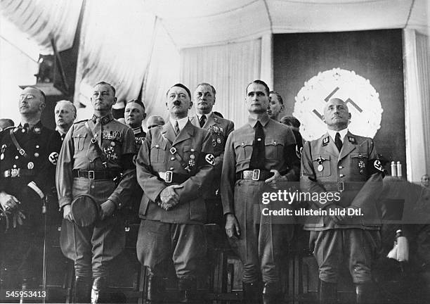 Germany, Third Reich - NSDAP Nuremberg Rally 1937 Official opening of the Party Convention in the convention hall; from left: the head of the SS,...