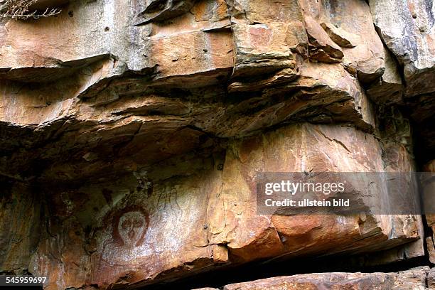 Western Australia - Aboriginal Rock Painting of a Wandjina , Galvans Gorge