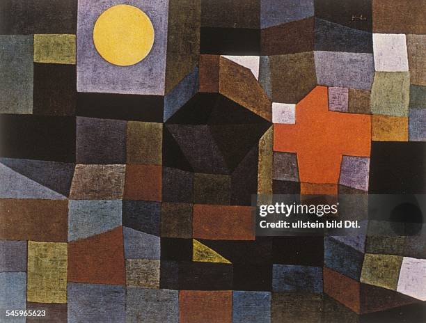 Paintings Paul Klee *18.12.1879-+ Painter, graphic artist, Germany, Switzerland Watercolor and wax colors 'Fire at Full Moon' - about 1933
