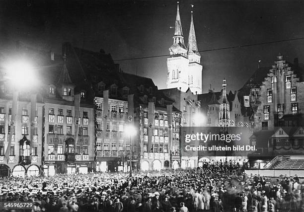 Nazi Germany Rally Nuremberg Rally 1938 Adolf Hitler - Fotografias e Filmes do Acervo ...