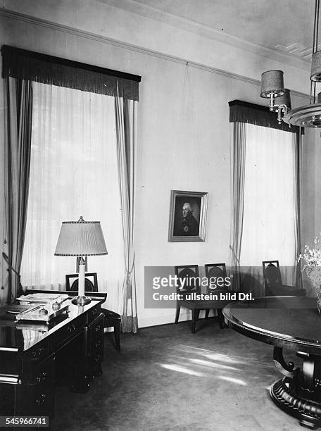 Germany Third Reich Hitler's office in the 'Brown House' in Munich - published 1936 - Photographer: Presse-Illustrationen Heinrich Hoffmann