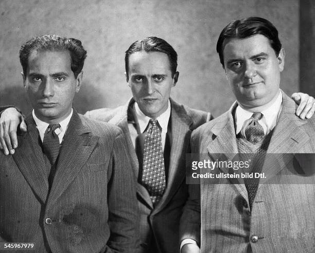 Regisseur, Frankreichv.l: Meerson , Rene Clair und der Komponist Georges Auric- 1932