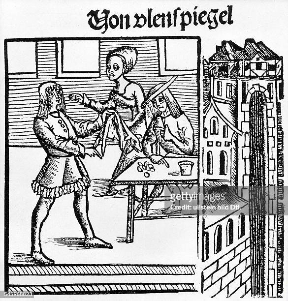 *um1300-1350SchalksnarrBuchseite der ersten erhaltenen Ausgabe des 'Till Eulenspiegel', gedruckt zu Strassburg 1515 von Joh. Grieninger