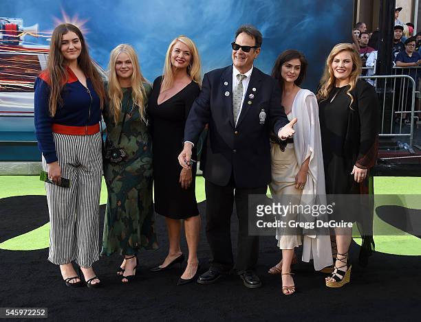 Actors Dan Aykroyd, Donna Dixon and kids arrive at the premiere of Sony Pictures' "Ghostbusters" at TCL Chinese Theatre on July 9, 2016 in Hollywood,...