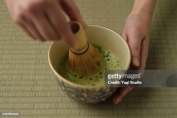 close up of japanese tea ceremony - teceremoni bildbanksfoton och bilder