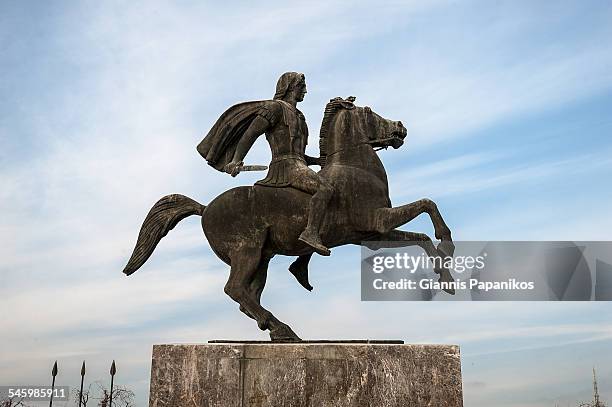 alexander the great statue - alexander the great statue stock pictures, royalty-free photos & images