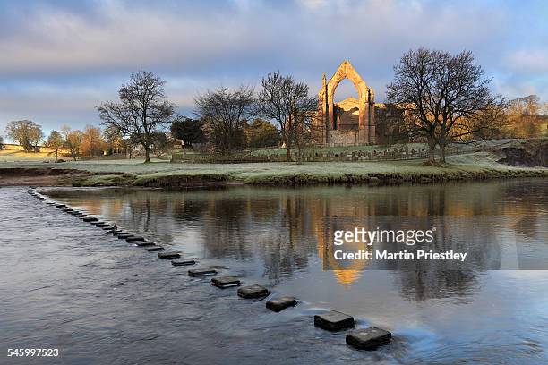 bolton priory, north yorkshire - priory park stock pictures, royalty-free photos & images