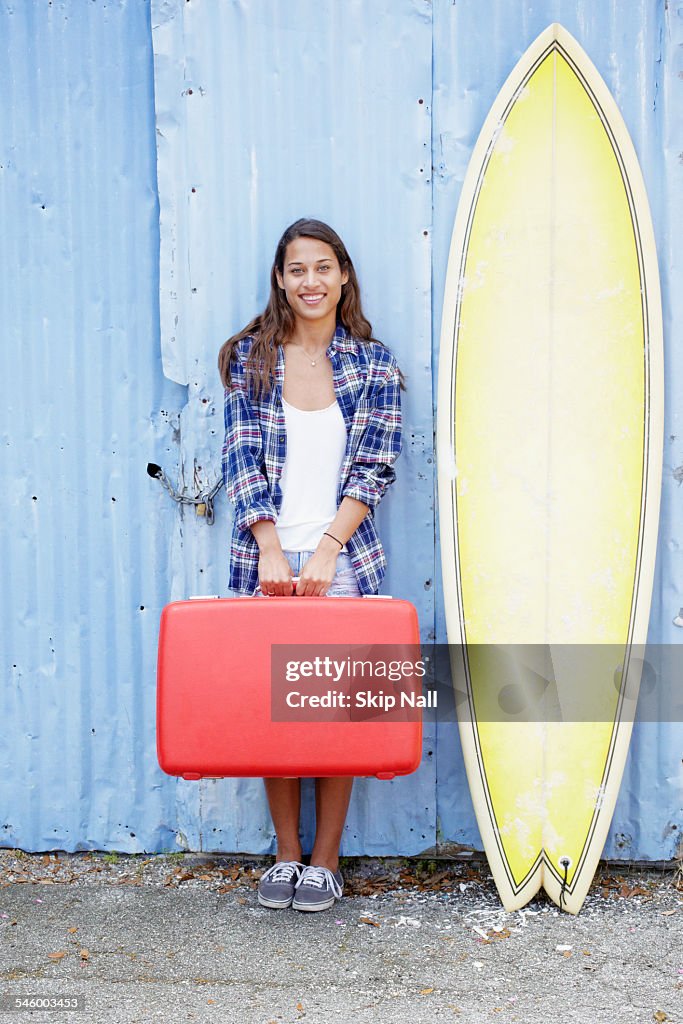 Pretty young female surfer