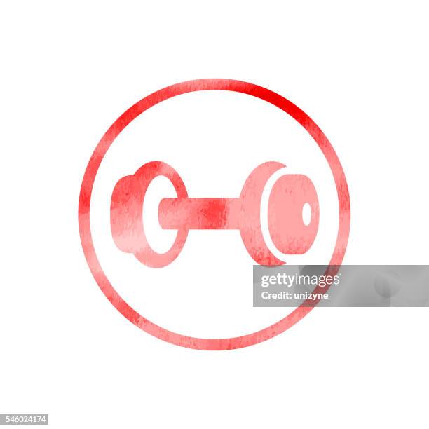 dumbbell icon with texture - school gym stock illustrations