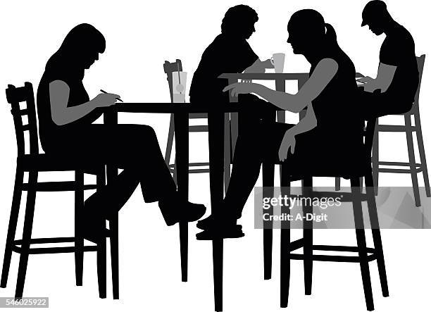 student cafe study session - students cafeteria stock illustrations