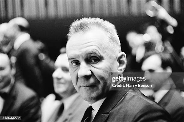 Soviet-Russian statesman Alexei Kosygin at the United Nations General Assembly, 1967.