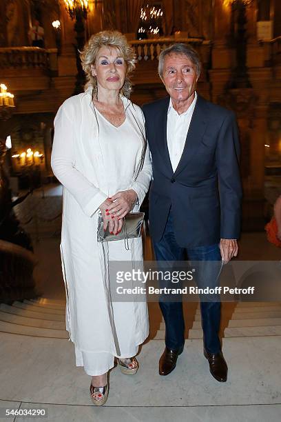 Nicole Sonneville and Francis Veber attend the 'Vaincre Le Cancer' Charity Gala Night at Opera Garnier on July 10, 2016 in Paris, France.