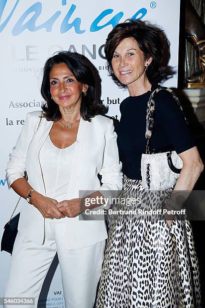 Nicole Guedj and Sylvie Rousseau attend 'Vaincre Le Cancer' Charity Gala Night at Opera Garnier on July 10, 2016 in Paris, France.