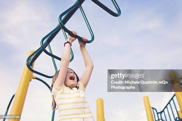 monkey bars - klimrek stockfoto's en -beelden
