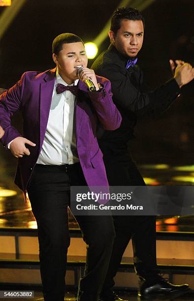 Finalist Axel Cabrera performs during Telemundo "La Voz Kids" Finale at Universal Orlando on July 9, 2016 in Orlando, Florida.