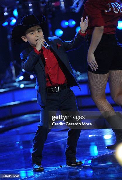 Finalist Joel Trevio performs during Telemundo "La Voz Kids" Finale at Universal Orlando on July 9, 2016 in Orlando, Florida.