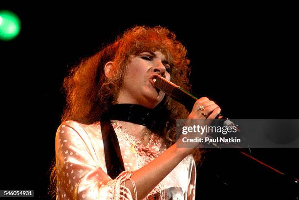 American singer Stevie Nicks, of the group Fleetwood Mac, performs onstage at the Rosemont Horizon, Rosemont, Illinois, May 14, 1980.