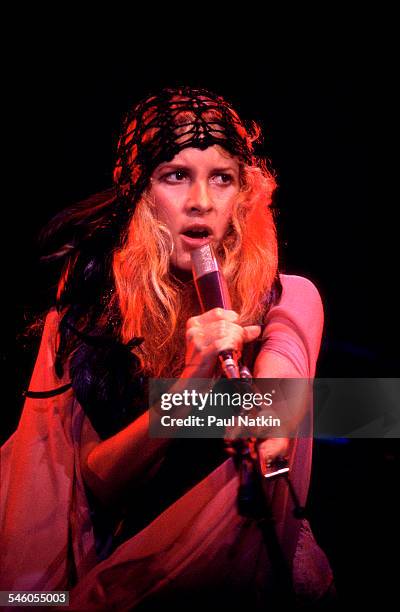 American singer Stevie Nicks, of the group Fleetwood Mac, performs onstage at the Alpine Valley Music Theater, East Troy, Wisconsin, July 19, 1978.