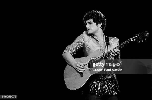 American musician Lindsey Buckingham, of the group Fleetwood Mac, performs onstage at the Alpine Valley Music Theater, East Troy, Wisconsin, July 19,...