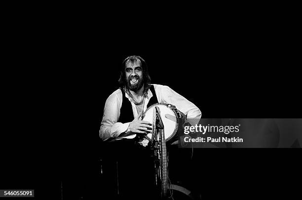 British musician Mick Fleetwood, of the group Fleetwood Mac, performs onstage at the Rosemont Horizon, Rosemont, Illinois, May 14, 1980.