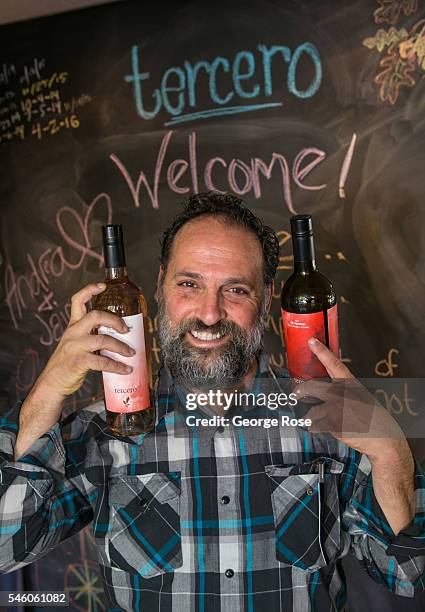 Larry Schaffer, winemaker and proprietor at Tercero Wines shows off his wines on April 16 in Los Olivos, California. Because of its close proximity...