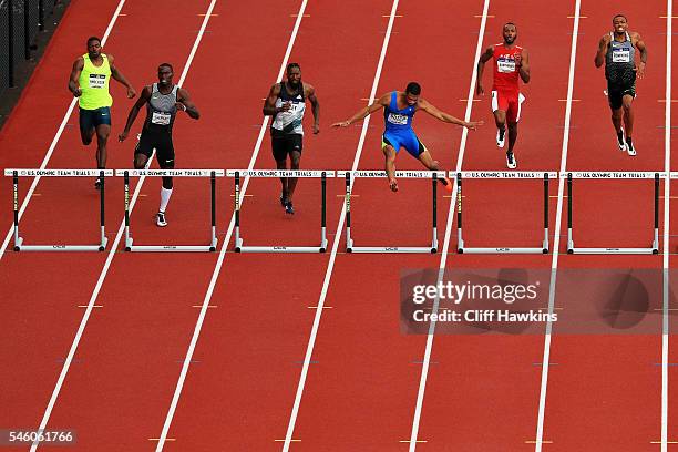 Johnny Dutch competes in the Men's 400 Meter Hurdles Final during the 2016 U.S. Olympic Track & Field Team Trials at Hayward Field on July 10, 2016...