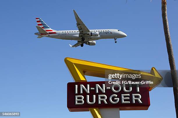 Planes at Los Angeles International Airport on July 10, 2016 in Los Angeles, California.