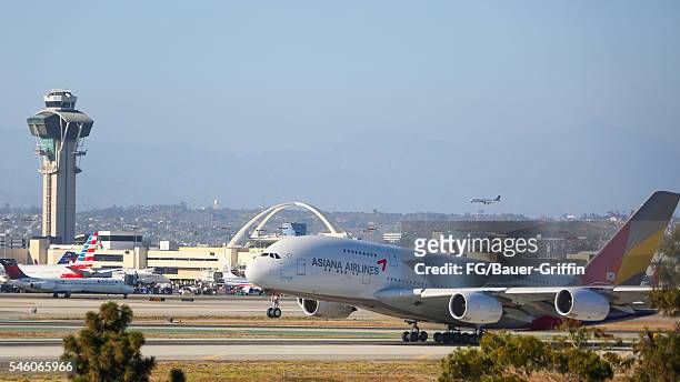 Planes at Los Angeles International Airport on July 10, 2016 in Los Angeles, California.