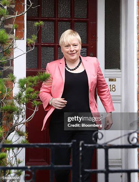Angela Eagle, former business spokeswoman for the U.K. Opposition Labour Party, leaves her home in London, U.K., on Monday, July 11, 2016. Eagle will...