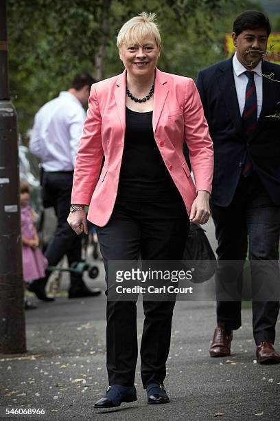 Angela Eagle, the former shadow business secretary who recently resigned from the shadow cabinet, leaves her home on July 11, 2016 in London,...