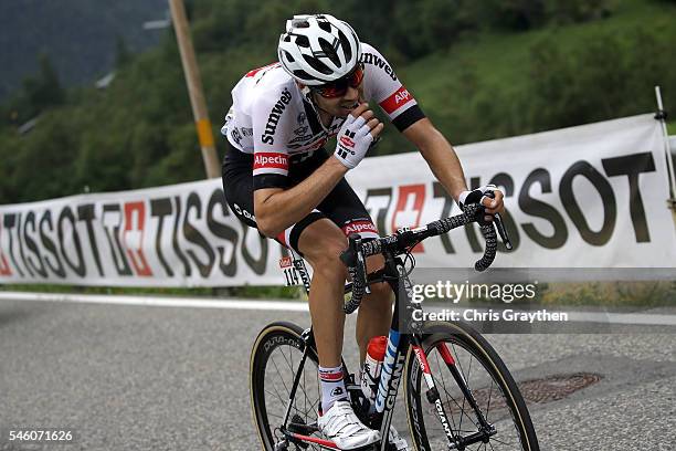 Tom Dumoulin of Netherlands riding for Team Giant-Alpecin rides in the breakaway during stage nine of the 2016 Le Tour de France, a 184.5km stage...