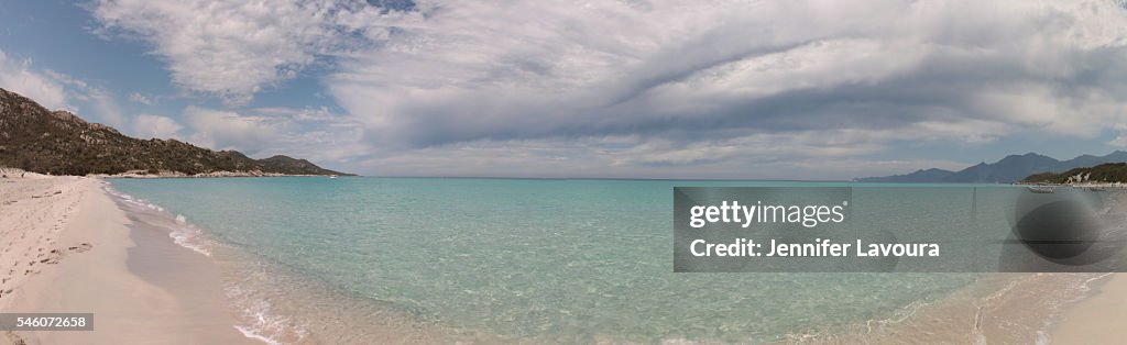 Saleccia beach panoramic, North Corsica