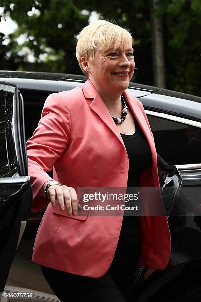 Former shadow business secretary Angela Eagle arrives for a press conference in which she will announce her intention to challenge Jeremy Corbyn for...