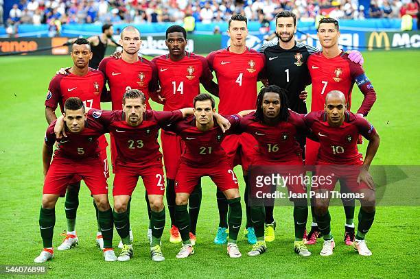 Team of Portugal during the European Championship Final between Portugal and France at Stade de France on July 10, 2016 in Paris, France.