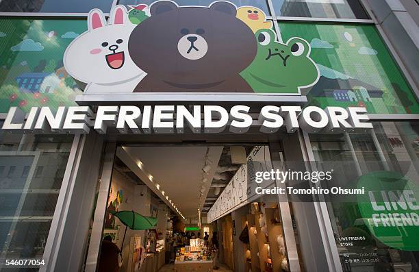 Line Corp.'s LINE Friends Harajuku store stands on July 11, 2016 in Tokyo, Japan. Japanese messaging app provider LINE Corp., owned by South Korean...