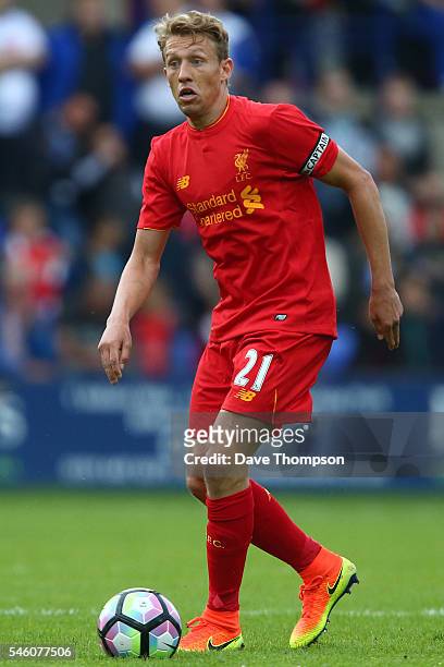 Lucas of Liverpool during the Pre-Season Friendly match between Tranmere Rovers and Liverpool at Prenton Park on July 8, 2016 in Birkenhead, England.