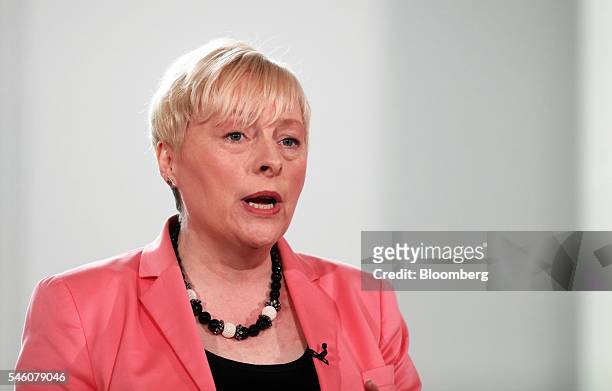 Angela Eagle, former business spokeswoman for the U.K. Opposition Labour Party, speaks during a news conference to announce her Labour party...