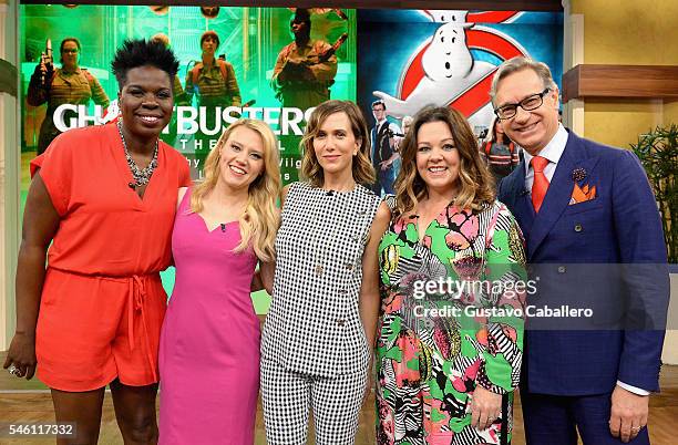 Leslie Jones,Kate McKinnon,Kristen Wiig,Melissa McCarthy and Paul Feig is on the set of Univisions "Despierta America" to support the film...